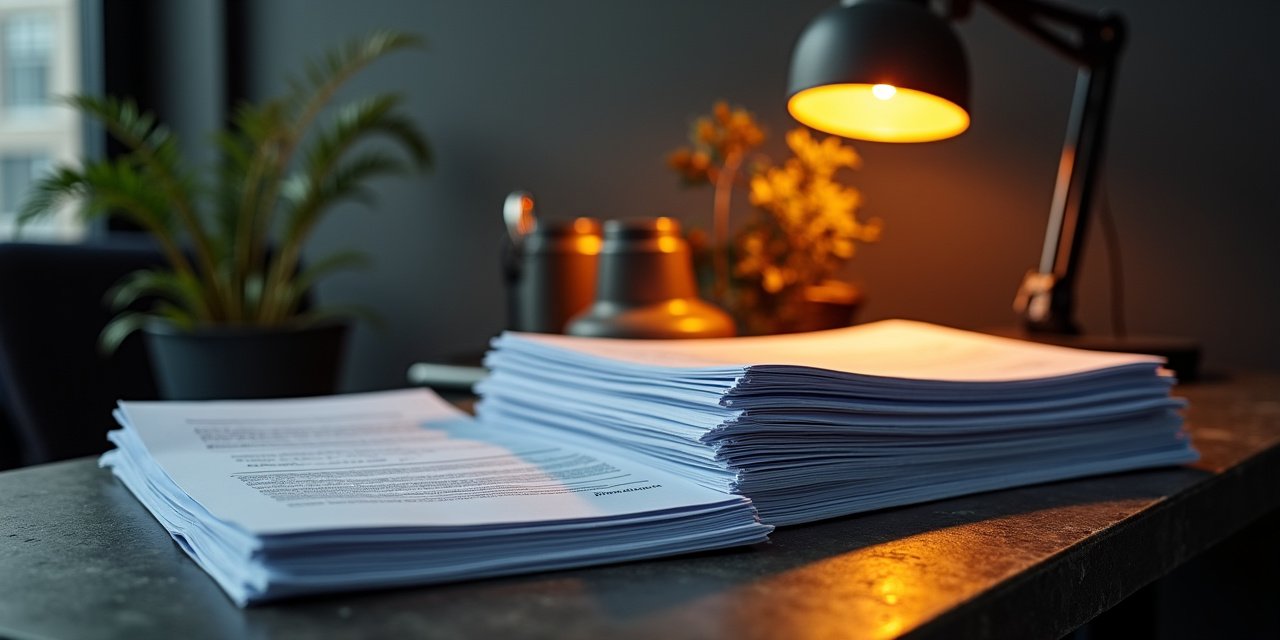 Entrepreneur comparing business funding options at a desk with documents and a calculator